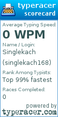 Scorecard for user singlekach168