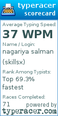 Scorecard for user skillsx