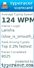 Scorecard for user slow_is_smooth_is_fast