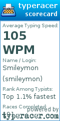 Scorecard for user smileymon