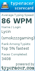 Scorecard for user smokzzzgaming