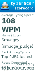 Scorecard for user smudge_pudge