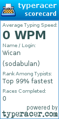 Scorecard for user sodabulan