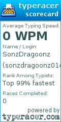 Scorecard for user sonzdragoonz014_