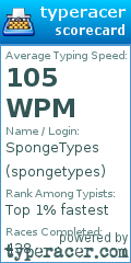 Scorecard for user spongetypes