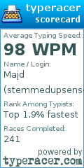 Scorecard for user stemmedupsense