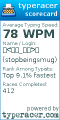 Scorecard for user stopbeingsmug