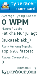 Scorecard for user sukaseblakk_