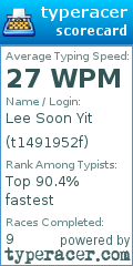 Scorecard for user t1491952f