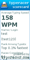 Scorecard for user test123