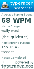 Scorecard for user the_quickster