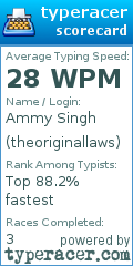 Scorecard for user theoriginallaws