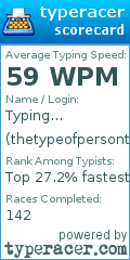 Scorecard for user thetypeofpersonto