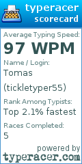 Scorecard for user tickletyper55