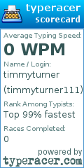 Scorecard for user timmyturner111