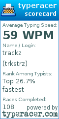 Scorecard for user trkstrz