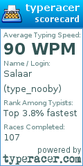 Scorecard for user type_nooby