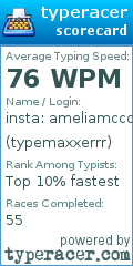 Scorecard for user typemaxxerrr