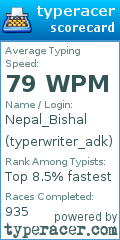 Scorecard for user typerwriter_adk