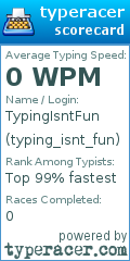 Scorecard for user typing_isnt_fun