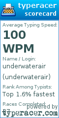 Scorecard for user underwaterair