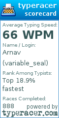 Scorecard for user variable_seal