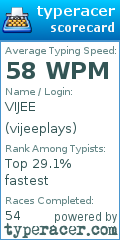 Scorecard for user vijeeplays