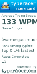 Scorecard for user warmingaccretion