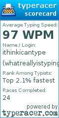 Scorecard for user whatreallyistyping