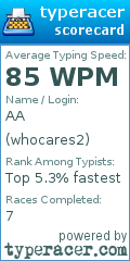 Scorecard for user whocares2