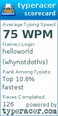 Scorecard for user whynotdothis