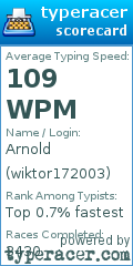 Scorecard for user wiktor172003