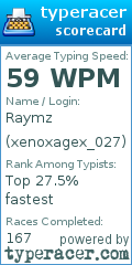 Scorecard for user xenoxagex_027