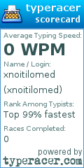 Scorecard for user xnoitilomed