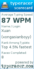Scorecard for user xongasianboyy