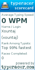 Scorecard for user xountaj