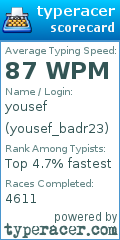 Scorecard for user yousef_badr23