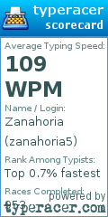 Scorecard for user zanahoria5