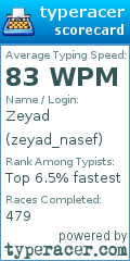 Scorecard for user zeyad_nasef