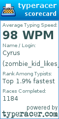 Scorecard for user zombie_kid_likes_turtles